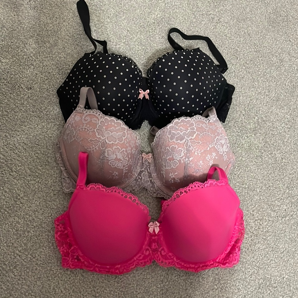Bundle of 3 Victoria’s Secret lined demi bras